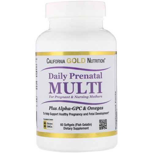 California Gold Nutrition, Prenatal Multi for Pregnant & Nursing Mothers, 60 Fish Gelatin Softgels Review
