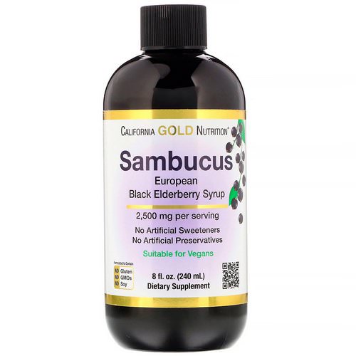 California Gold Nutrition, Sambucus European Black Elderberry Syrup, 2500 mg, 8 fl oz (240 ml) Review