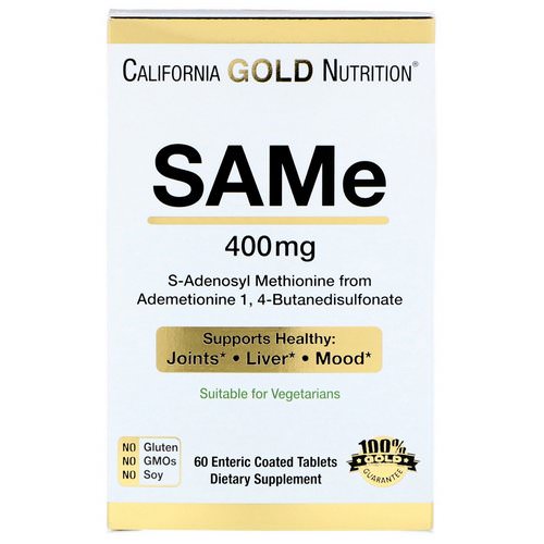 California Gold Nutrition, SAMe, Preferred Form Butanedisulfonate, 400 mg, 60 Enteric Coated Tablets Review