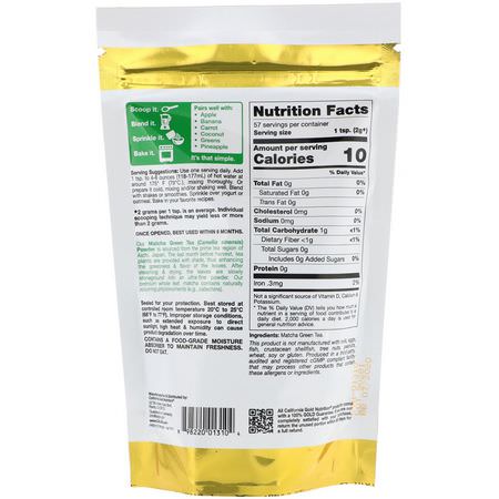 Grönt Te, Matcha Te: California Gold Nutrition, Superfoods, Matcha Green Tea Powder, 4 oz (114 g)