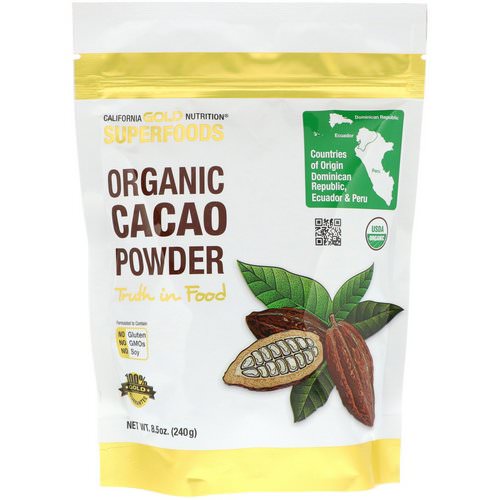 California Gold Nutrition, Superfoods, Organic Cacao Powder, 8.5 oz (240 g) Review
