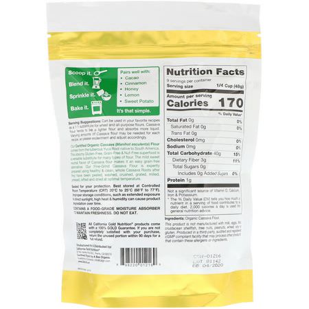 Superfoods, Greener, Kosttillskott: California Gold Nutrition, Superfoods, Organic Cassava Powder, 16 oz (454 g)