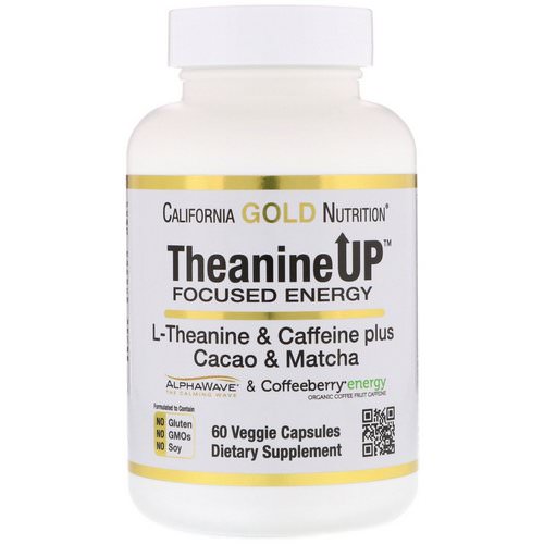 California Gold Nutrition, TheanineUP Focused Energy, L-Theanine & Caffeine, 60 Veggie Capsules Review