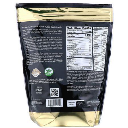 Växtbaserat, Växtbaserat Protein, Sportnäring: California Gold Nutrition, Vanilla Flavor Plant-Based Protein, Vegan, Easy to Digest, 2 lb (907 g)