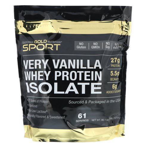 California Gold Nutrition, Very Vanilla Flavor Whey Protein Isolate, 5 lbs (2270 g) Review