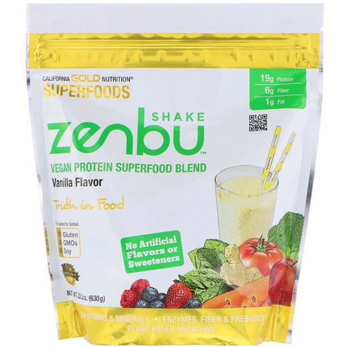 California Gold Nutrition, Zenbu Shake, Vegan Protein Superfood Blend, Vanilla Flavor, 1.4 lbs (630 g) Review