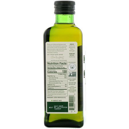 Olivolja, Vingrön, Oljor: California Olive Ranch, Fresh California Extra Virgin Olive Oil, 16.9 fl oz (500 ml)
