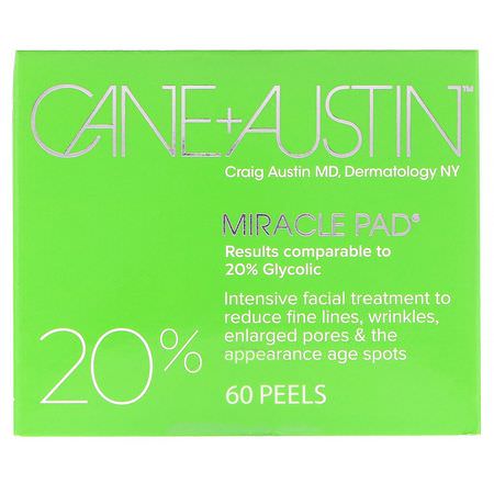 Serum, Behandlingar, Hudvård: Cane + Austin, Miracle Pad, 20% Glycolic Acid, 60 Peels