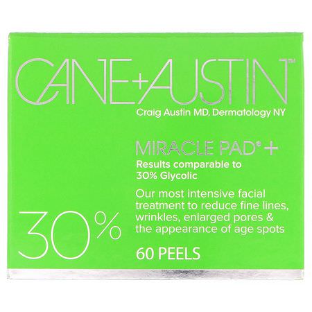 Serum, Behandlingar, Hudvård: Cane + Austin, Miracle Pad, 30% Glycolic Acid, 60 Peels