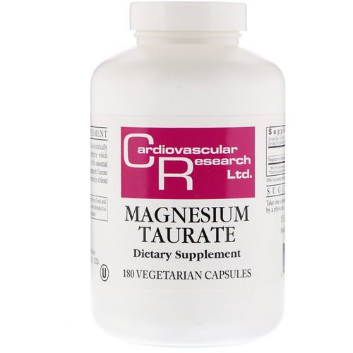 Cardiovascular Research, Magnesium Taurate, 180 Vegetarian Capsules Review