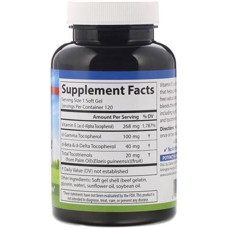 E-Vitamin, Vitaminer, Kosttillskott: Carlson Labs, E-Gems Elite, Vitamin E, 400 IU (268 mg), 120 Soft Gels