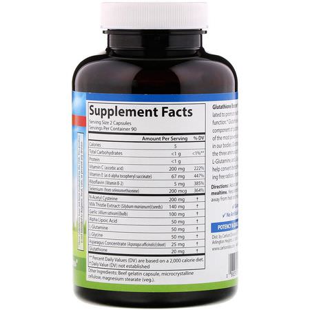 L-Glutathione, Antioxidants, Supplements: Carlson Labs, Glutathione Booster, 180 Capsules