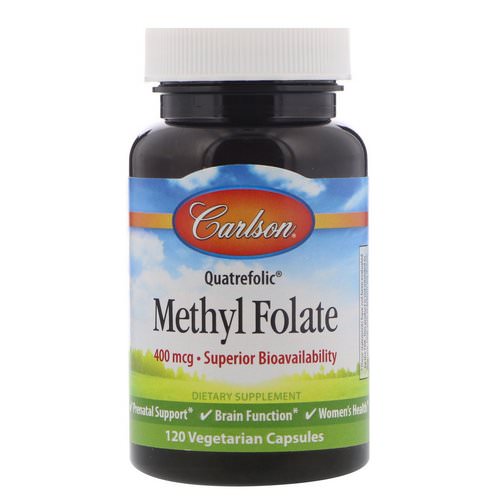 Carlson Labs, Methyl Folate, 400 mcg, 120 Vegetarian Capsules Review
