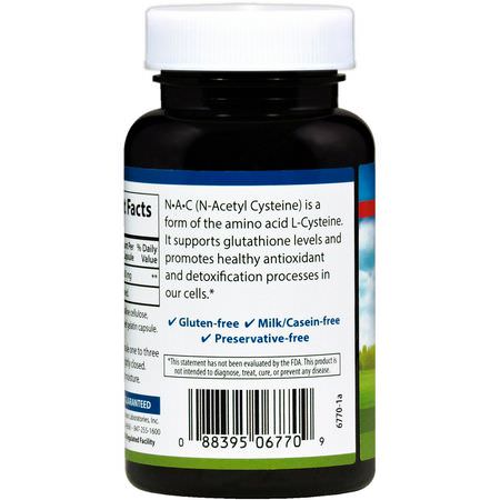 Carlson Labs N-Acetyl Cysteine NAC - N-Acetyl Cystein Nac, Antioxidanter, Kosttillskott