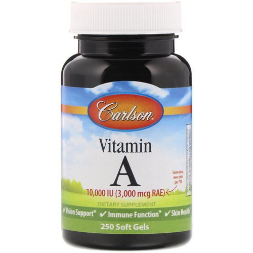 Carlson Labs, Vitamin A, 10,000 IU, 250 Soft Gels Review