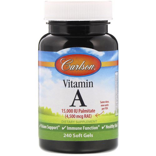 Carlson Labs, Vitamin A, 15,000 IU, 240 Soft Gels Review