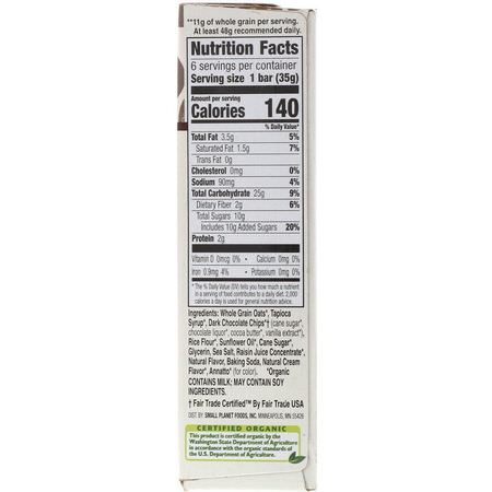 Granola Bars: Cascadian Farm, Organic Chewy Granola Bars, Dark Chocolate Chip, 6 Bars, 1.2 oz (35 g) Each