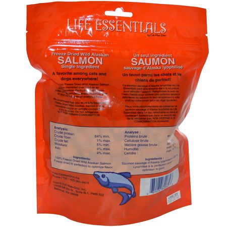 Husdjur Behandlar, Husdjur: Cat-Man-Doo, Life Essentials, Freeze Dried Wild Alaskan Salmon Treats, 5 oz (142 g)