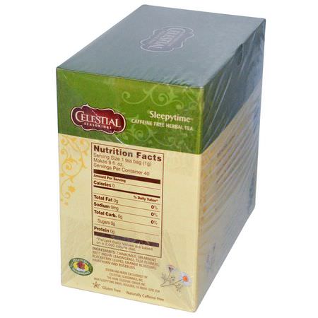 Medicinska Teer, Örtte Te: Celestial Seasonings, Herbal Tea, Caffeine Free, Sleepytime, 40 Tea Bags, 2.0 (58 g)