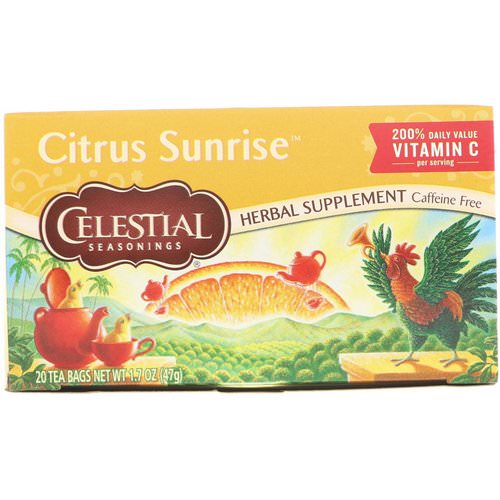Celestial Seasonings, Herbal Tea, Citrus Sunrise, Caffeine Free, 20 Tea Bags, 1.7 oz (47 g) Review