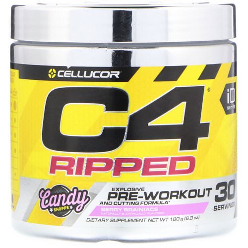 Cellucor, C4 Ripped Pre-Workout, Berry Brainiacs, 6.3 oz (180 g) Review