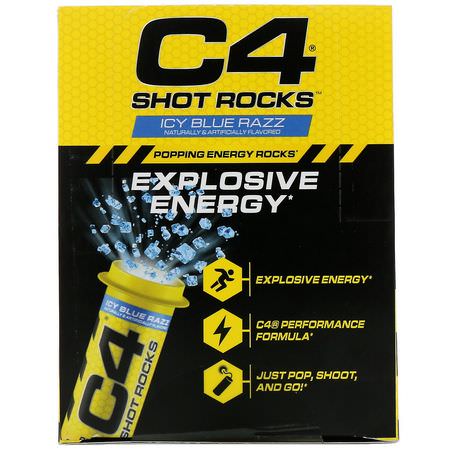 Energi, Kosttillskott, Stimulerande, Före Träningstillskott: Cellucor, C4 Shot Rocks, Icy Blue Razz, 12 Vials, 0.5 oz Each