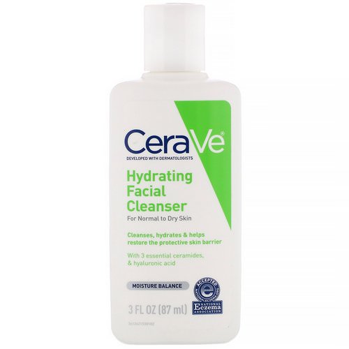 CeraVe, Hydrating Facial Cleanser, For Normal to Dry Skin, 3 fl oz (87 ml) Review
