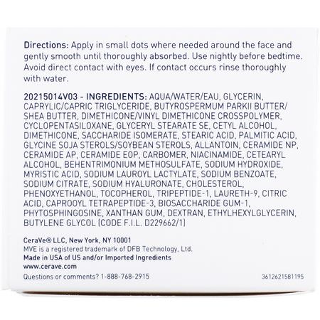 CeraVe Night Moisturizers Creams Peptides - Peptider, Nattfuktare, Krämer, Ansiktsfuktare