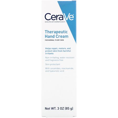 Handkrämkräm, Handskötsel, Bad: CeraVe, Therapeutic Hand Cream, 3 oz (85 g)