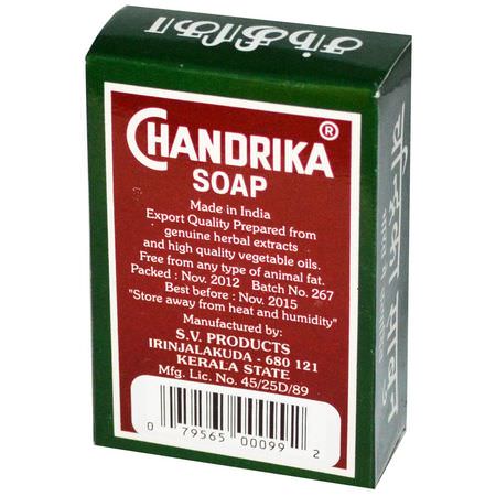Bar Tvål, Dusch, Bad: Chandrika Soap, Chandrika, Ayurvedic Soap, 1 Bar, 2.64 oz (75 g)