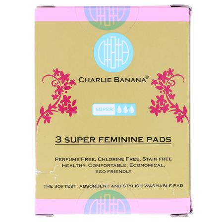 Charlie Banana Reusable Pads - Återanvändbara Kuddar, Feminina Kuddar, Feminin Hygien, Bad