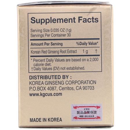 Ginseng, Homeopati, Örter: Cheong Kwan Jang, Korean Red Ginseng Extract, 1.06 oz (30 g)