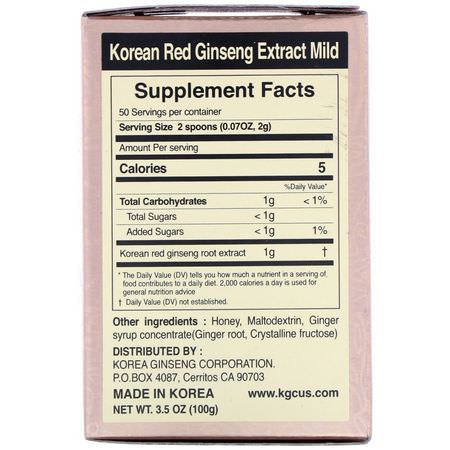 Ginseng, Homeopati, Örter: Cheong Kwan Jang, Korean Red Ginseng Extract Mild, 3.5 oz (100 g)