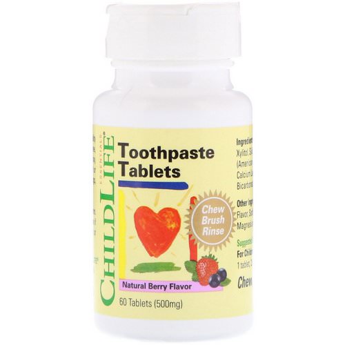 ChildLife, Toothpaste Tablets, Natural Berry Flavor, 500 mg, 60 Tablets Review