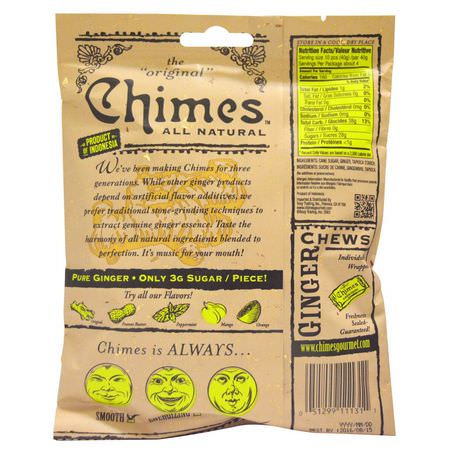 Godis, Choklad, Ingefära, Supermat: Chimes, Ginger Chews, Original, 5 oz (141.8 g)