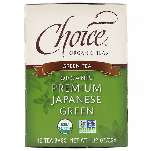 Choice Organic Teas, Organic, Green Tea, Premium Japanese Green, 16 Tea Bags, 1.12 oz (32 g) Review