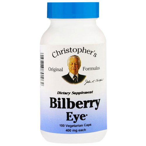 Christopher's Original Formulas, Bilberry Eye, 450 mg, 100 Veggie Caps Review