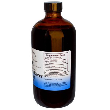 Hagtorn, Homeopati, Örter: Christopher's Original Formulas, Hawthorn Berry Heart Syrup, 16 fl oz (472 ml)