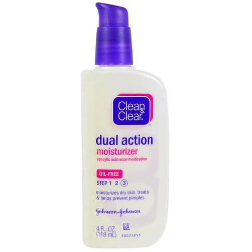 Clean & Clear, Dual Action Moisturizer, Salicylic Acid Acne Medication, 4 fl oz (118 ml) Review