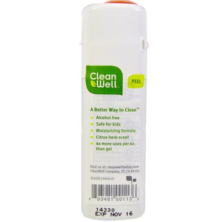 Iherb: CleanWell, Natural Hand Sanitizer, Alcohol Free, Original, 1 fl oz (30 ml)