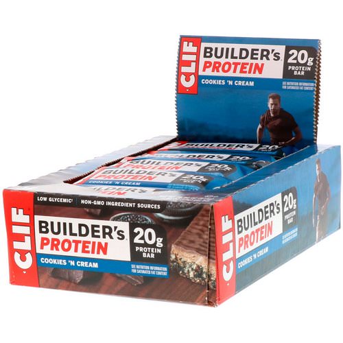 Clif Bar, Builder's Protein Bar, Cookies N' Cream, 12 Bars, 2.40 oz (68 g) Each Review