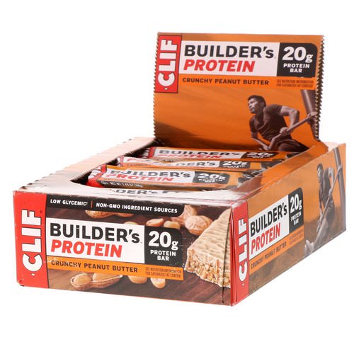 Clif Bar, Builder's Protein Bar, Crunchy Peanut Butter, 12 Bars, 2.4 oz (68 g) Each Review