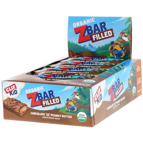 Clif Bar, Clif Kid, Organic Zbar Filled, Chocolate Filled with Peanut Butter, 12 Bars, 1.06 oz (30 g) Each Review