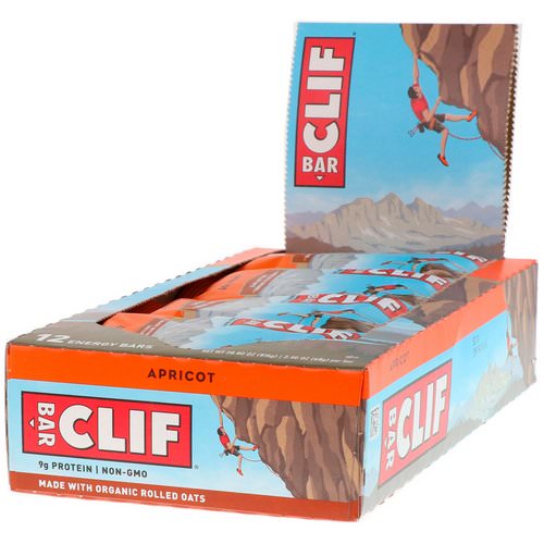 Clif Bar, Energy Bar, Apricot, 12 Bars, 2.40 oz (68 g) Each Review