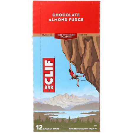 Energibarer, Sportbarer, Brownies, Kakor: Clif Bar, Energy Bar, Chocolate Almond Fudge, 12 Bars, 2.40 oz (68 g) Each