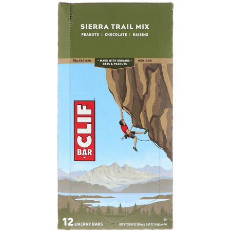 Energibarer, Sportbarer, Brownies, Kakor: Clif Bar, Energy Bar, Sierra Trail Mix, 12 Bars, 2.40 oz (68 g) Each