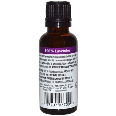 Lavendelolja, Eteriska Oljor, Aromaterapi, Bad: Cococare, 100% Lavender, 1 fl oz (30 ml)