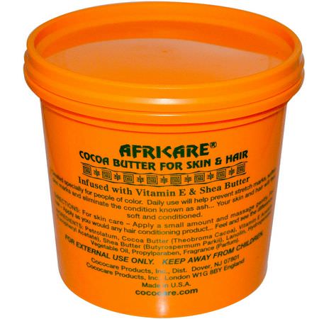 Balsam, Hårvård, Kroppssmör, Bad: Cococare, Africare, Cocoa Butter For Skin & Hair, 10.5 oz (297 g)