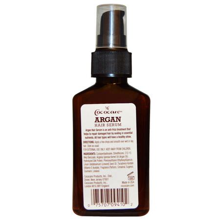 Serum, Hårolja, Hårstyling, Hårvård: Cococare, Argan Hair Serum, 4 fl oz (118 ml)