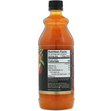 Manuka Honung, Biprodukter, Äppelcidervinäger, Vikt: Comvita, Apple Cider Vinegar with Manuka Honey, UMF 5+, 25.3 fl oz (750 ml)